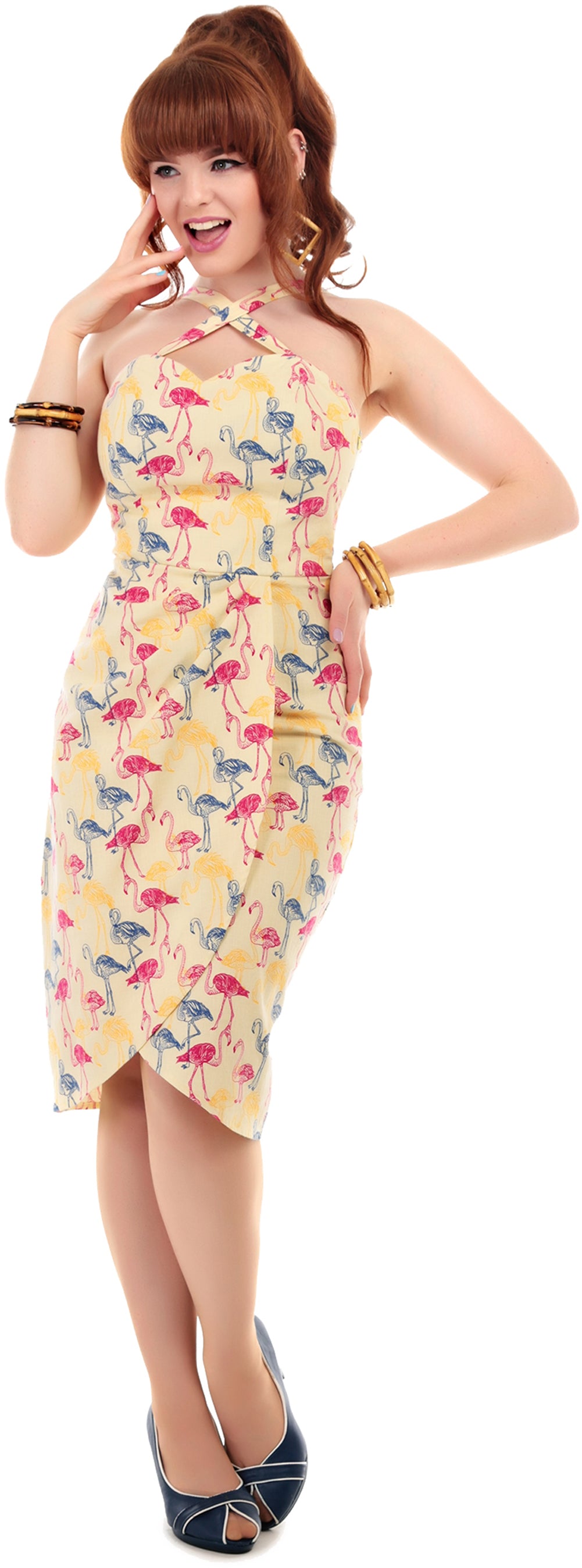 Collectif_MAHINA_Flamingo_Vintage_Tiki_Sarong_Dress_KLEID