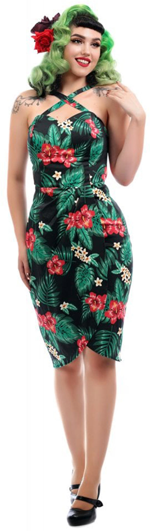 Collectif_MAHINA_Vintage_TROPICAL_PARADISE_Hibiscus_Sarong_Dress_KLEID_killer_kirsche