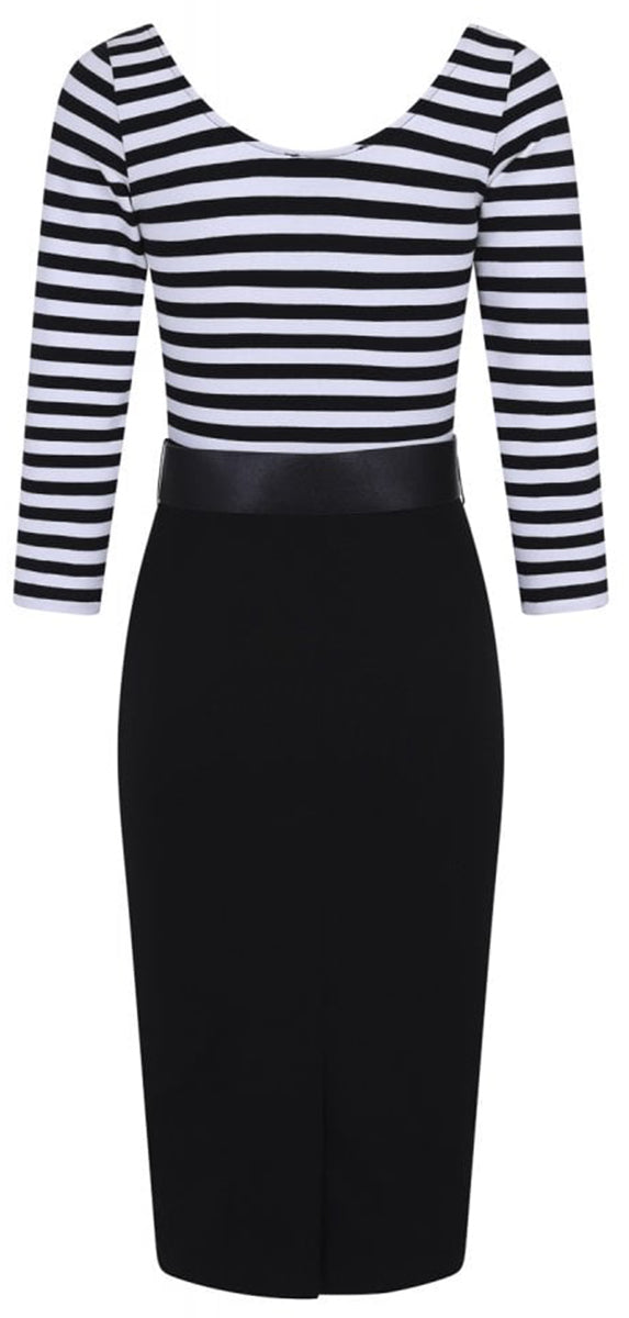 Collectif_MANUELA_Striped_STREIFEN_Bleistiftkleid_PENCIL_DRESS_Schwarz-3kfqWevVgyTtFF