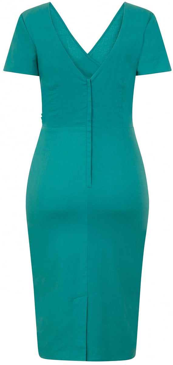 Collectif_MARIA_50s_PLAIN_Vintage_V-Neck_PENCIL_DRESS_Kurzarm_Kleid-3qHkKeB7MdgZYl