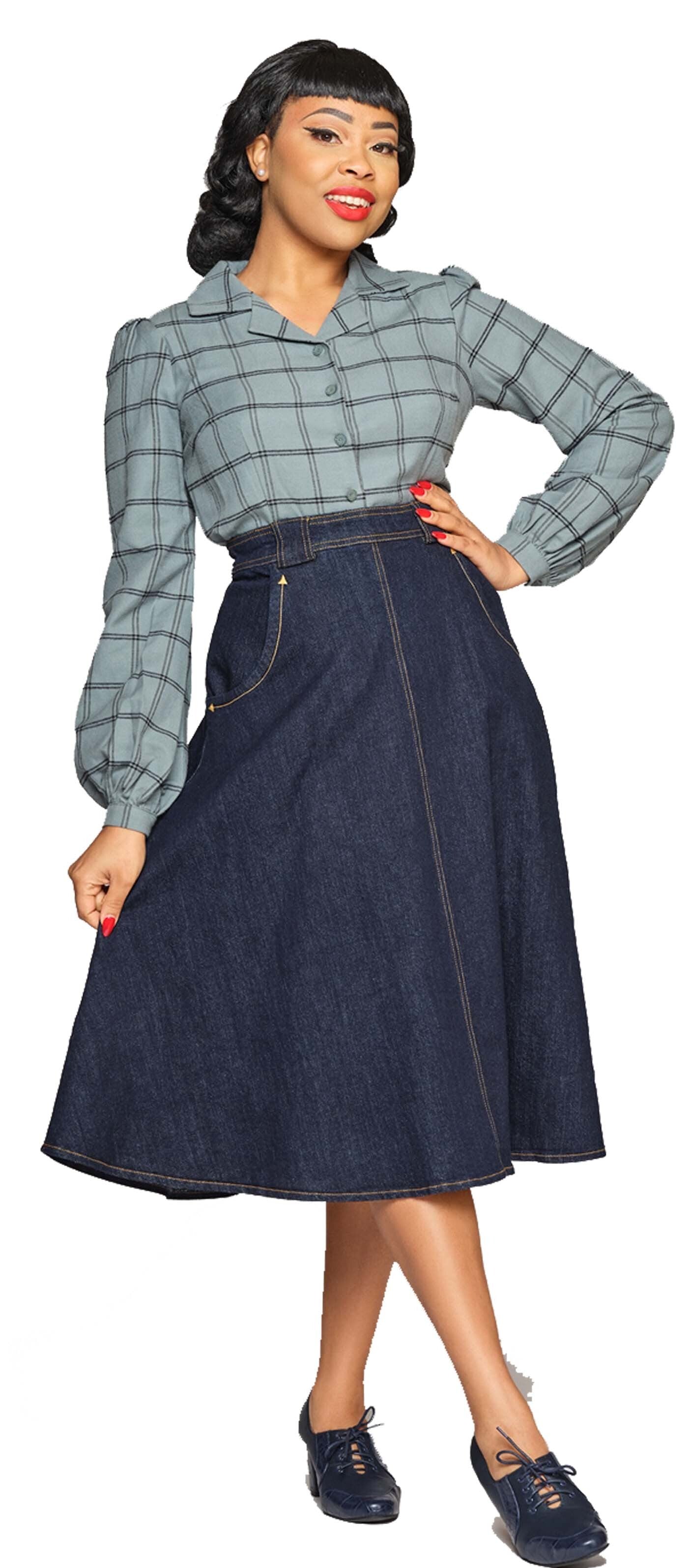 Collectif_MARIE-SUE_DENIM_Jeans_Flared_ARROW_Classic_JEANSROCK_-_Blau-2