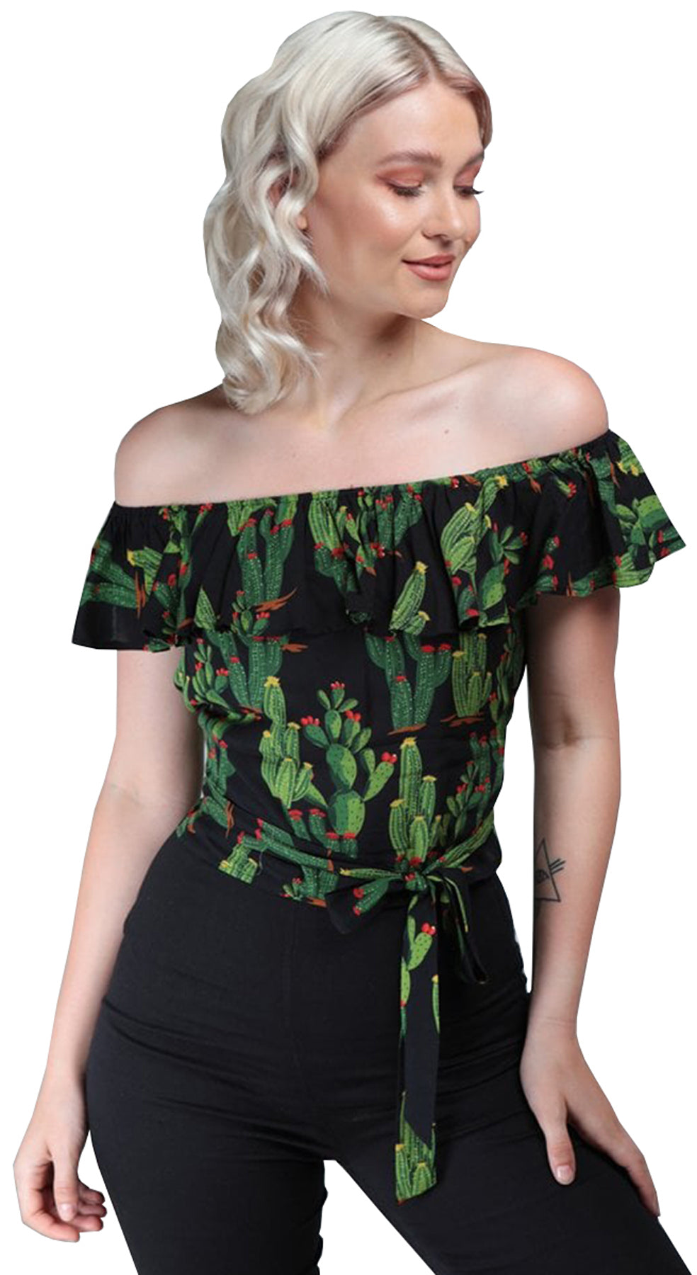 Collectif_MARIETTA_Vintage_CACTUSLAND_Kaktus_RUFFLE_Volant_BLUSE_Tie_Top_killer_kirscheA8jRc0JuAiWBH