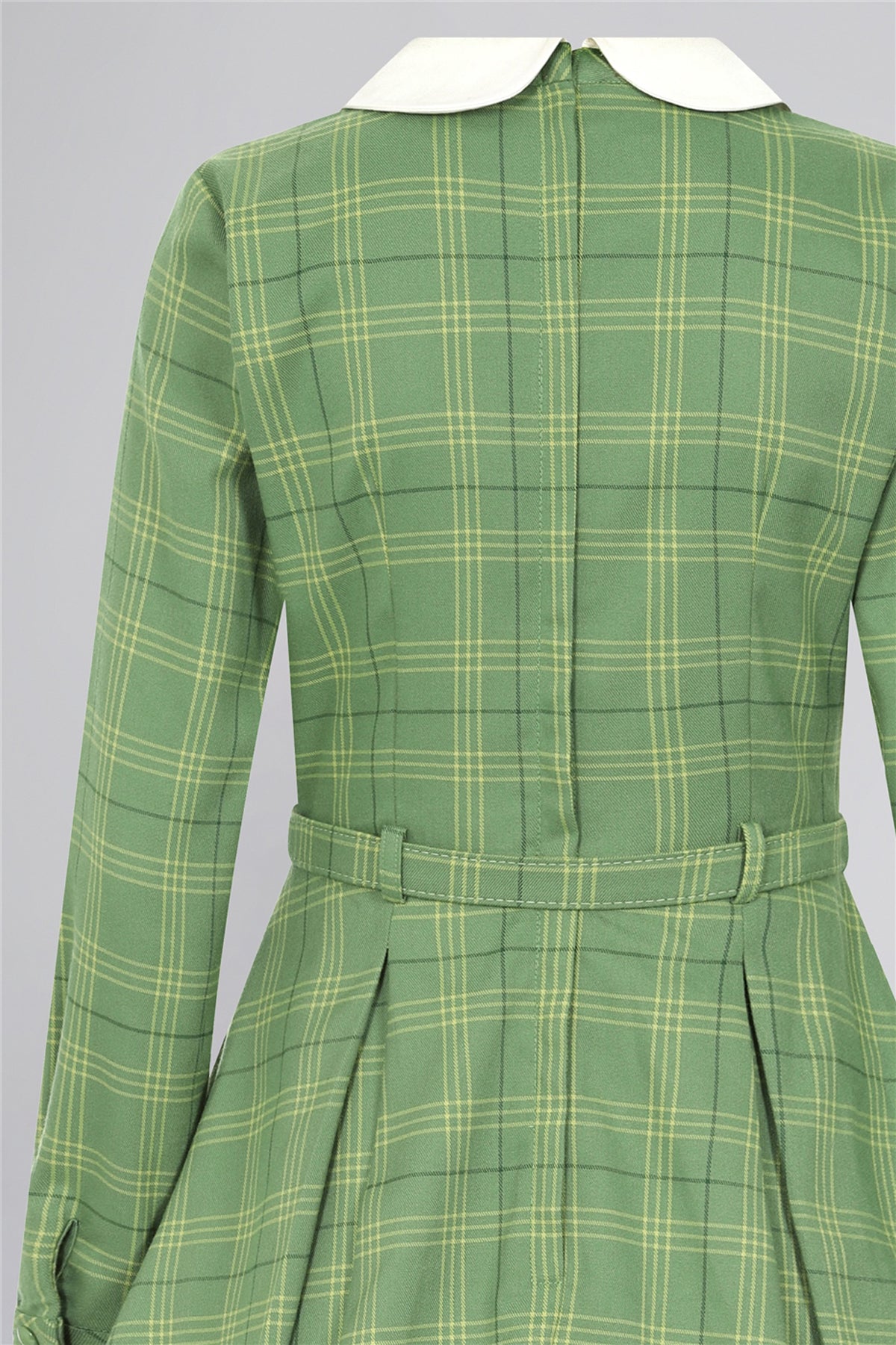 Collectif_MARIKA_LEAF_CHECK_Tartan_Karo_Peter_Pan_Collar_Vintage_Langarm_SWING_DRESS_Kleid-4