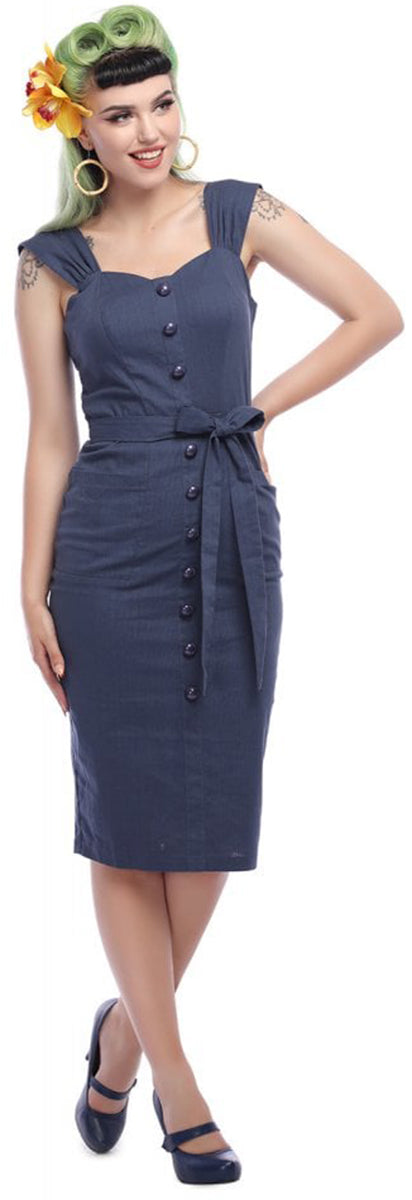 Collectif_MARLENE_Vintage_BUTTON_Plain_Pencil_Dress_BLEISTIFTKLEID-1