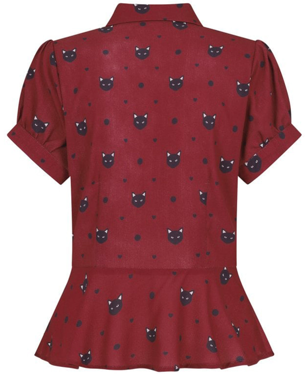 Collectif_MARY_GRACE_Vintage_POLKA_MEOW_Bubikragen_Kurzarm_Bluse_BLOUSE-3