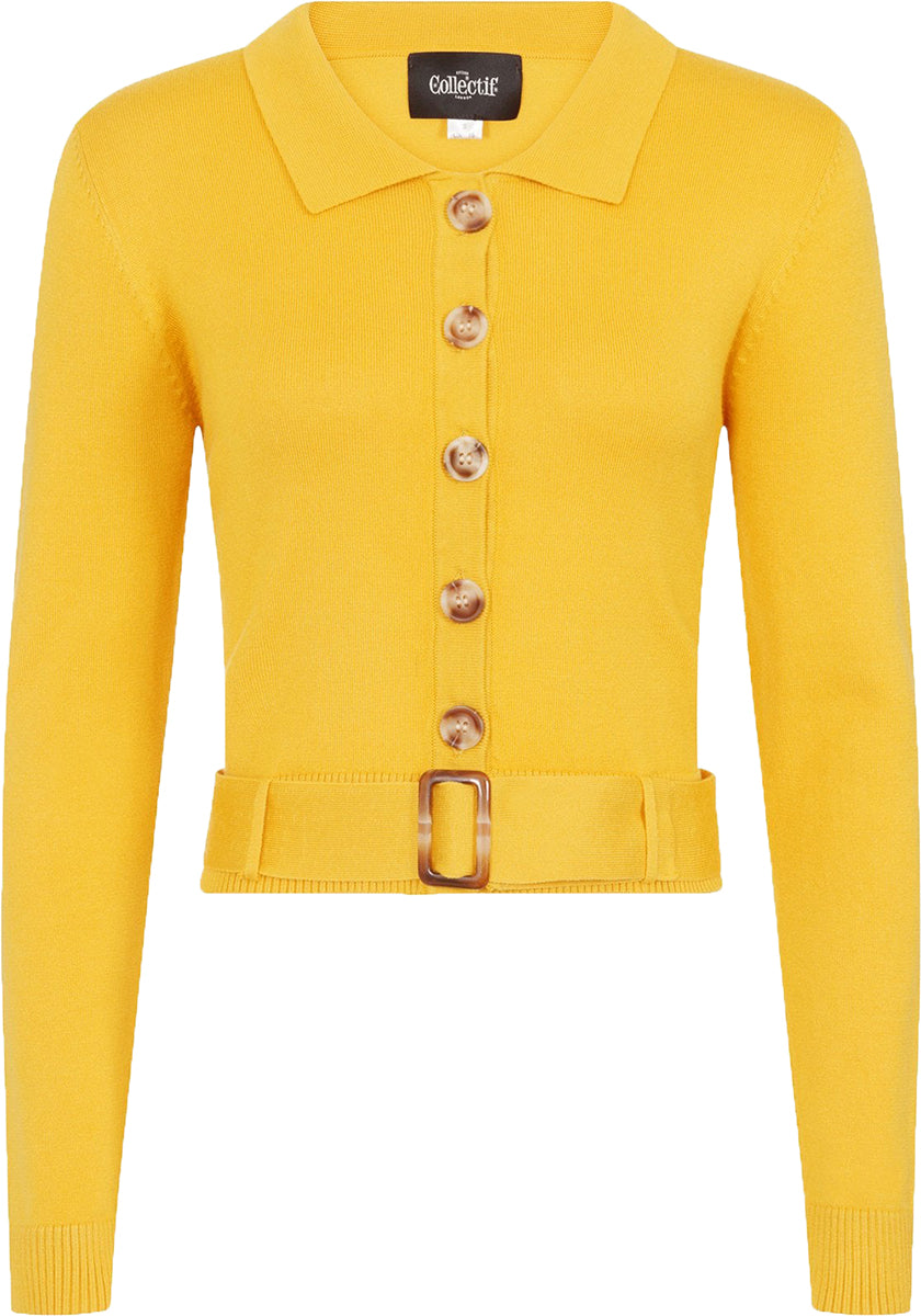 Collectif_MAYA_Vintage_LANGARM_Belted_60s_Collar_CARDIGAN_Strickjacke_Gelb-2PuqcqKbJBRKao