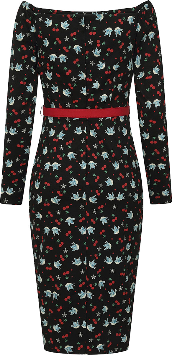 Collectif_MEG_Vintage_SWALLOWS_and_CHERRIES_Dots_Bleistiftkleid_PENCIL_Dress-2