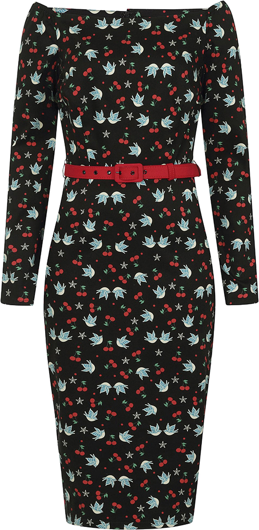 Collectif_MEG_Vintage_SWALLOWS_and_CHERRIES_Dots_Bleistiftkleid_PENCIL_Dress_killer_kirschechR7tTapkPjBy
