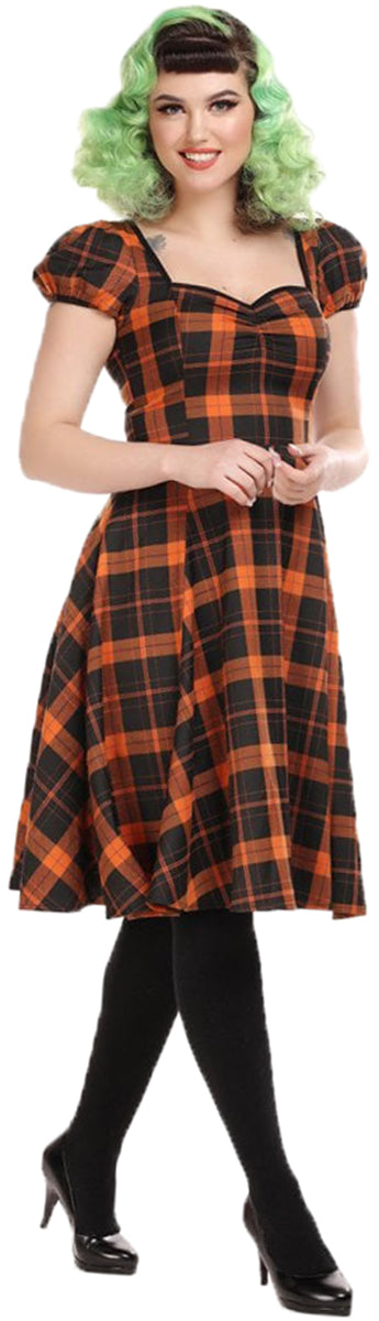 Collectif_MIMI_50s_PUMPKIN_CHECK_Tartan_Karo_Sweetheart_SWING_DRESS_Kleid-3