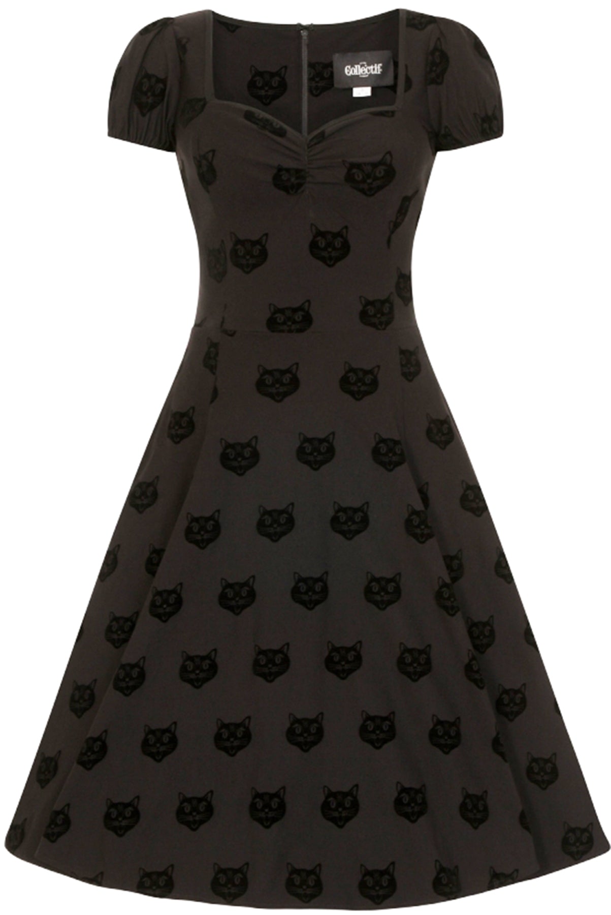 Collectif_MIMI_Spooky_VELVET_CAT_50s_KURZARM_Sweetheart_SWING_DRESS_Kleid_killer_kirsche_5