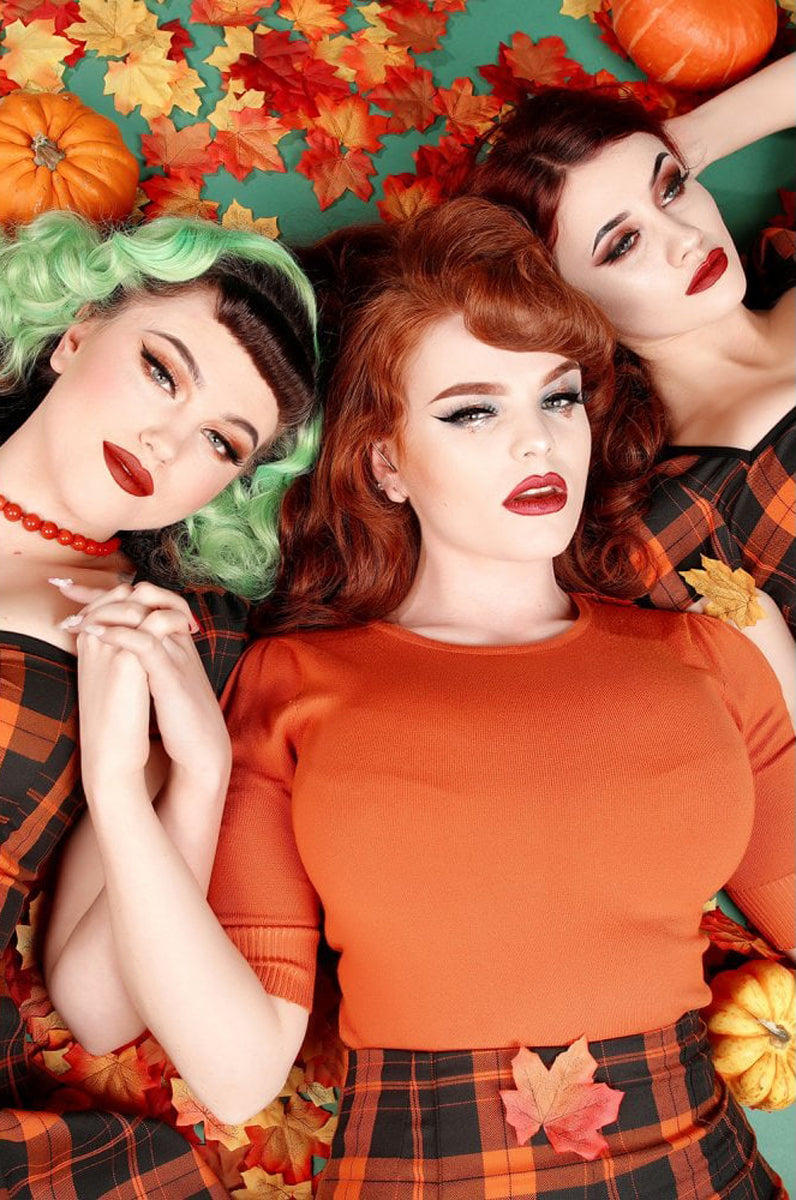 Collectif_MIMI_Vintage_PUMPKIN_CHECK_Sweetheart_KURZARM_Bluse_SHIRT_Top_killer_kirsche_1G2xYiOfZ9uqDB