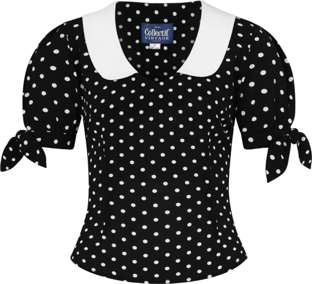 Collectif_MIRELLA__Vintage_POLKA_DOT_Punkte_BOW_Kurzarm_BLOUSE_Bluse-2InMXVJ0BrWtFc
