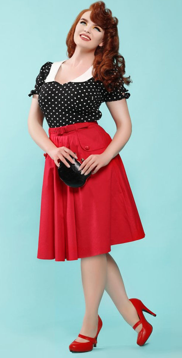 Collectif_MIRELLA__Vintage_POLKA_DOT_Punkte_BOW_Kurzarm_BLOUSE_Bluse-4doGQz3ebvM0tf