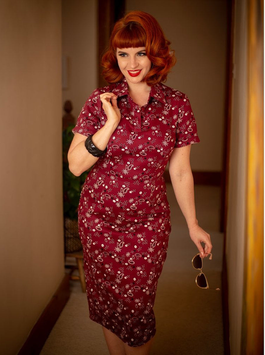 Collectif_MIRTILLA_BANDANA_Vintage_PAISLEY_Kurzarm_PENCIL_DRESS_Bleistiftkleid_killer_kirsche2