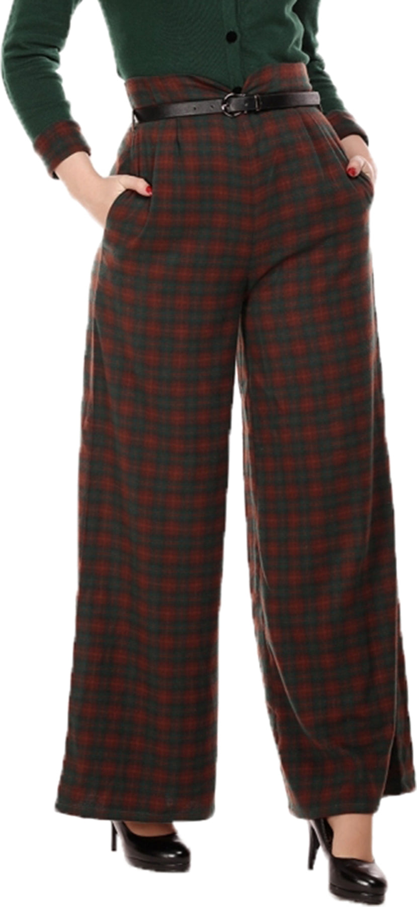Collectif_MONET_WOODLAND_PINE_CHECK_Retro_High_Waist_MARLENEHOSE_Trousers_Killer_Kirsche-11rqJsQg2FeGyar