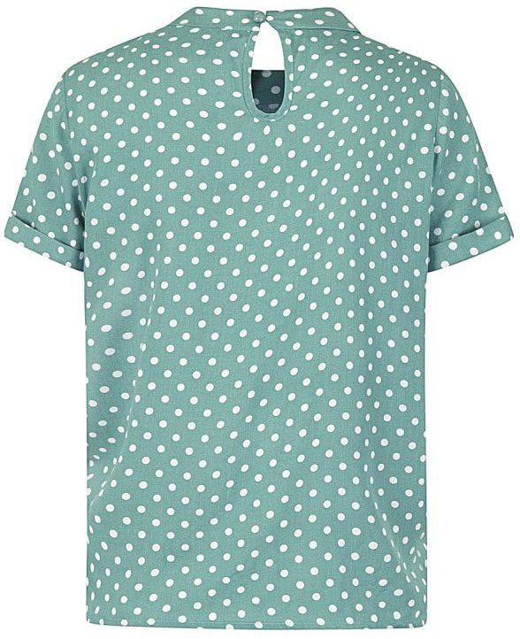 Collectif_NICOLA_Vintage_POLKA_DOT_Punkte_Peephole_KURZARM_Bluse_Shirt_Gruen_killer_kirsche_2SZv2ldSnzqfWn