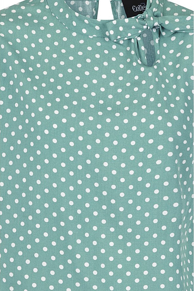 Collectif_NICOLA_Vintage_POLKA_DOT_Punkte_Peephole_KURZARM_Bluse_Shirt_Gruen_killer_kirsche_3ivrbJzSz4Agul