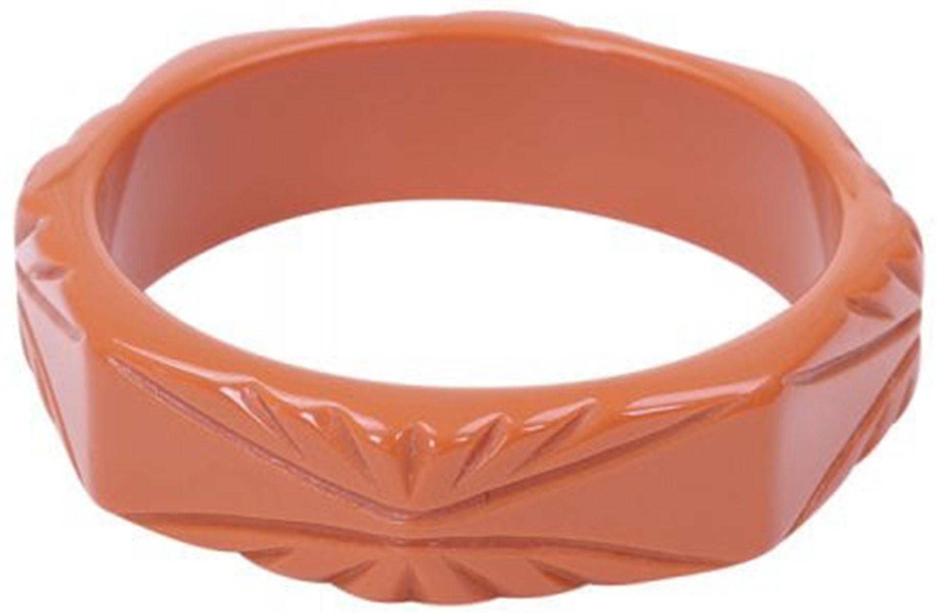 Collectif_OLIVIA_Vintage_FAKELITE_Retro_CARVED_BANGLE_Armreif_Burnt_Orange-1