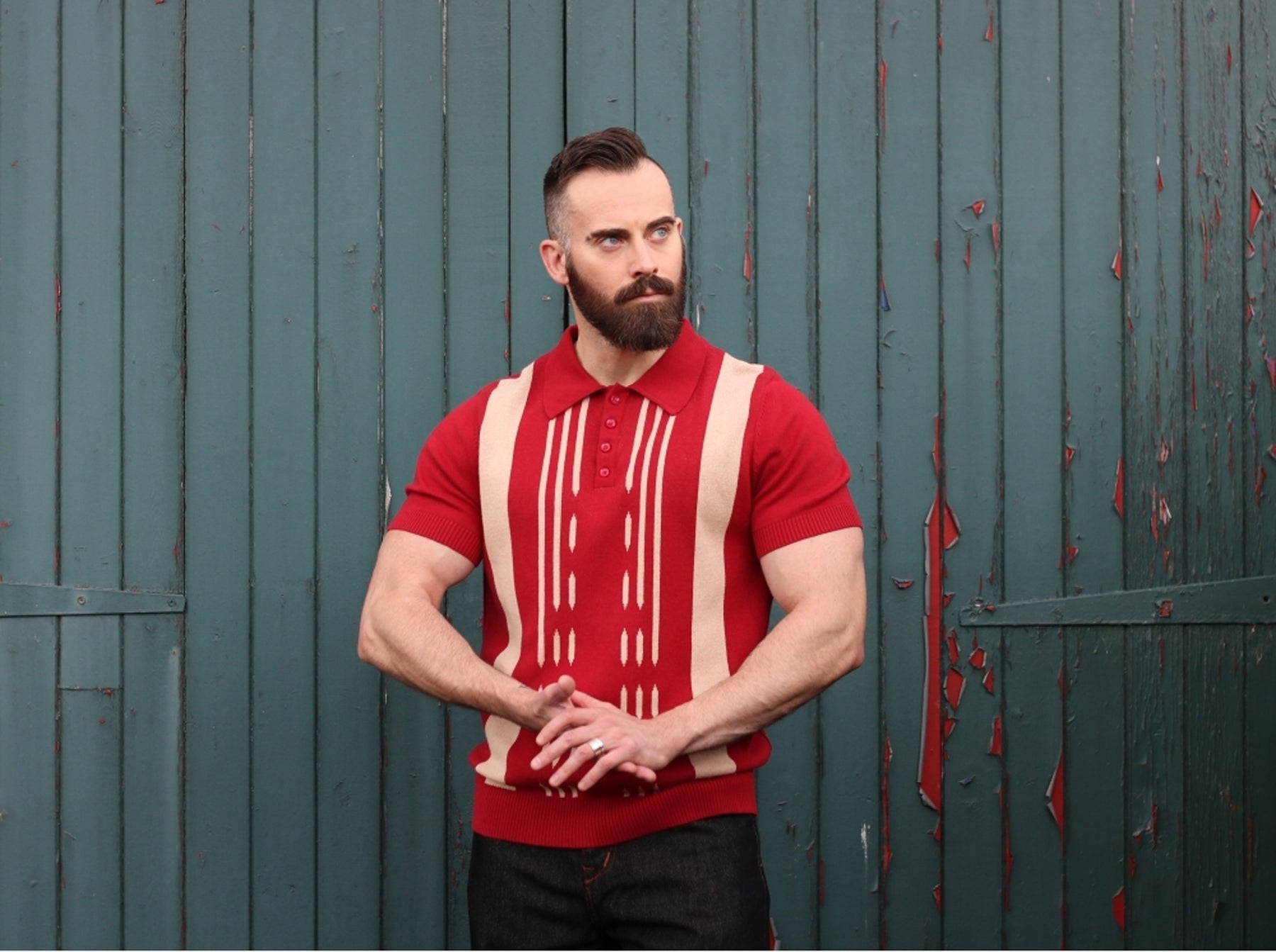 Collectif_PABLO_KENTISH_Knitted_STREIFEN_Kurzarm_Vintage_POLO_SHIRT_Rot_killer_kirsche_8sZwftJo0tiUrC