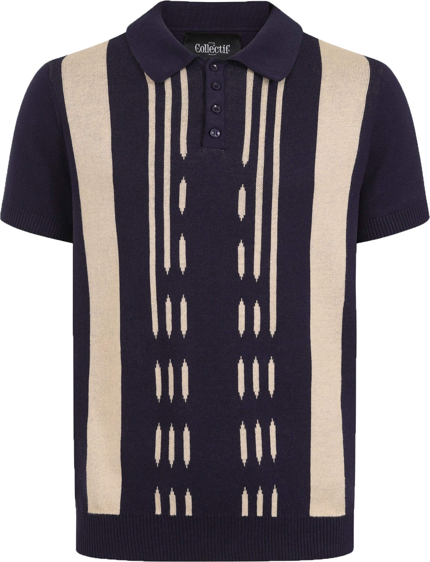 Collectif_PABLO_KENTISH_Knitted_Striped_STREIFEN_Kurzarm_Vintage_POLO_SHIRT_Killer_Kirsche-1
