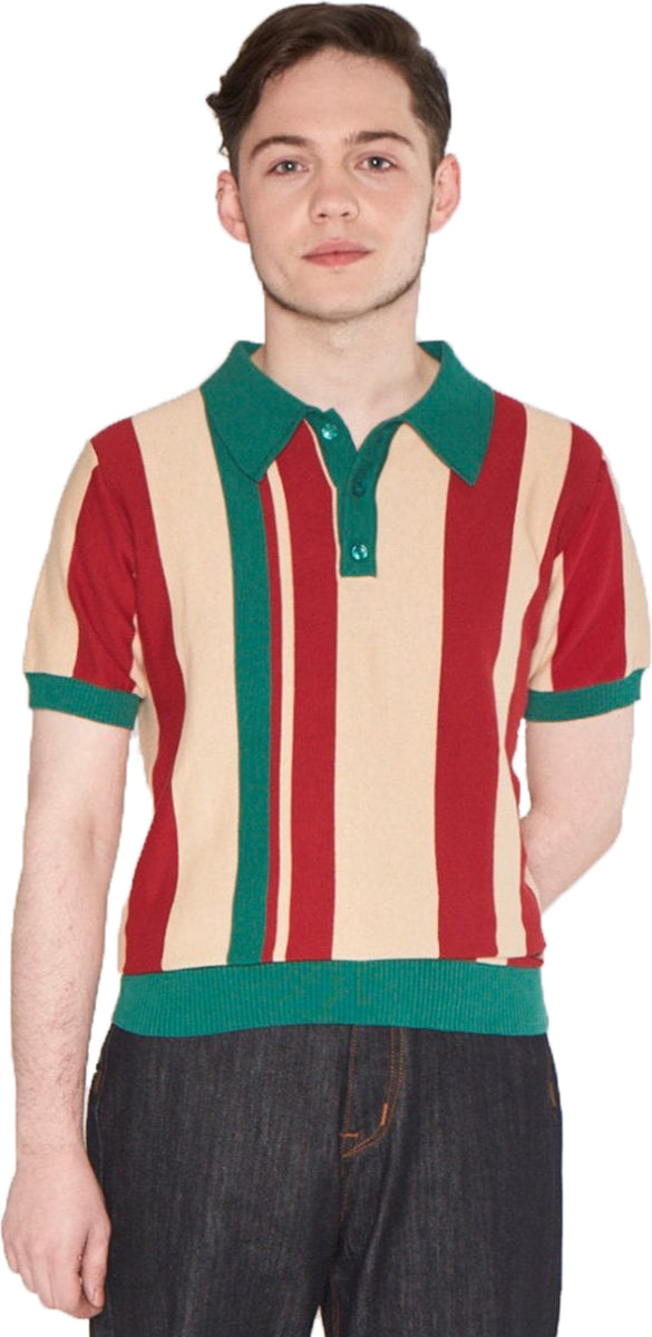 Collectif_PABLO_SOHO_Vintage_Striped_STREIFEN_Knitted_Kurzarm_POLO_SHIRT-1
