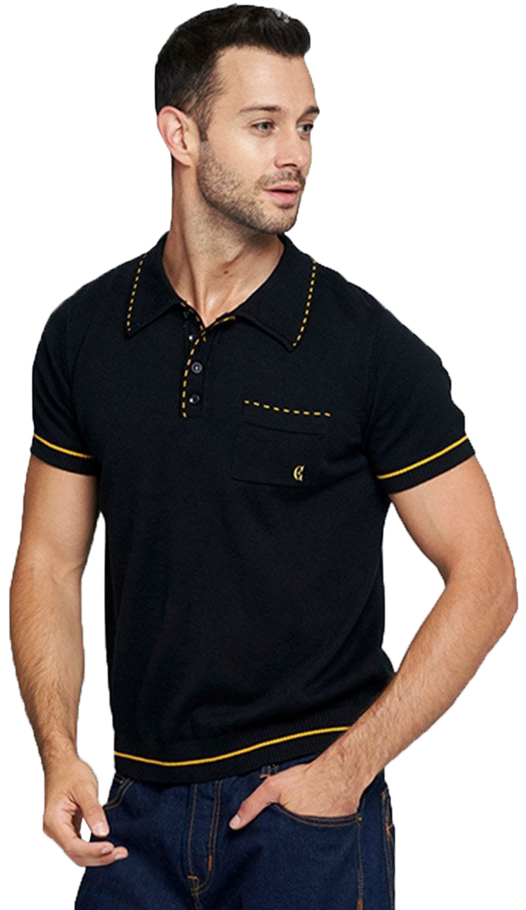 Collectif_PERU_DALSTON_Retro_CONTRAST_STITCH_Kurzarm_POLO_SHIRT_Oberteil_killer_kirsche1MoUYB8NVGrkBb