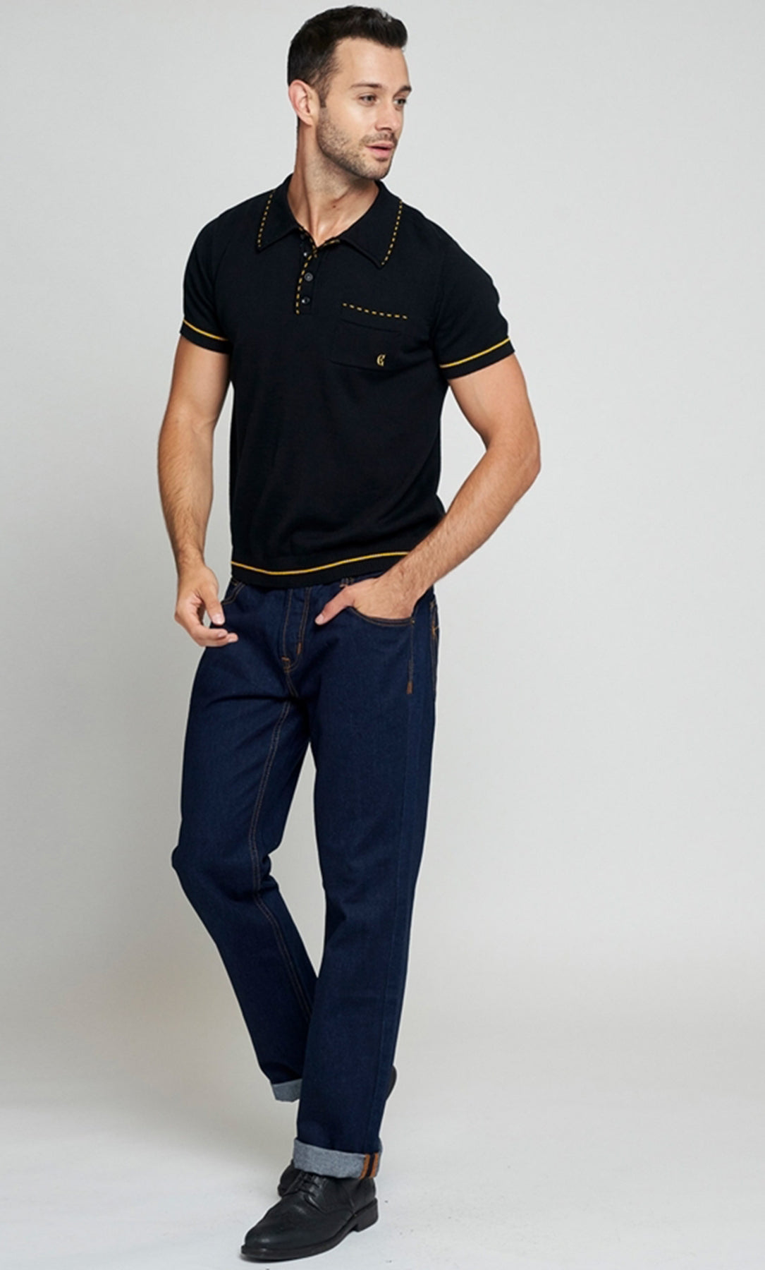 Collectif_PERU_DALSTON_Retro_CONTRAST_STITCH_Kurzarm_POLO_SHIRT_Oberteil_killer_kirsche_2UrRWMq2TZpu7c