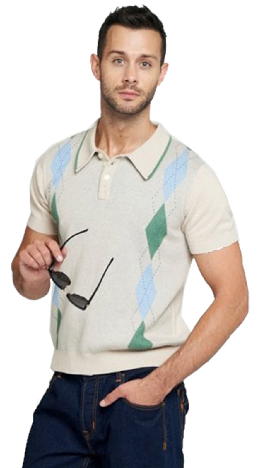 Collectif_PERU_Vintage_DOUBLE-SIDED_DIAMOND_Argyle_POLO_SHIRT_Oberteil_killer_kirscheFLZajiFCTXOuN