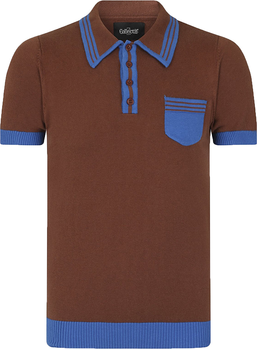 Collectif_PERU_Vintage_STREIFEN_Feinstrick_Kurzarm_POLO_SHIRT_Braun-Blau-26NRNi7k7juIzw