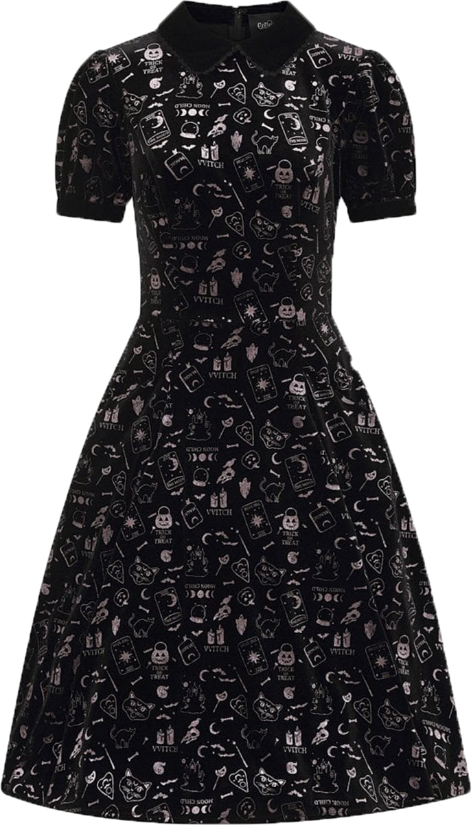 Collectif_PETA_Retro_SPOOKY_VELVET_Halloween_Print_Kragen_SWING_DRESS_Kleid-1W6TdeuGHFHfrj