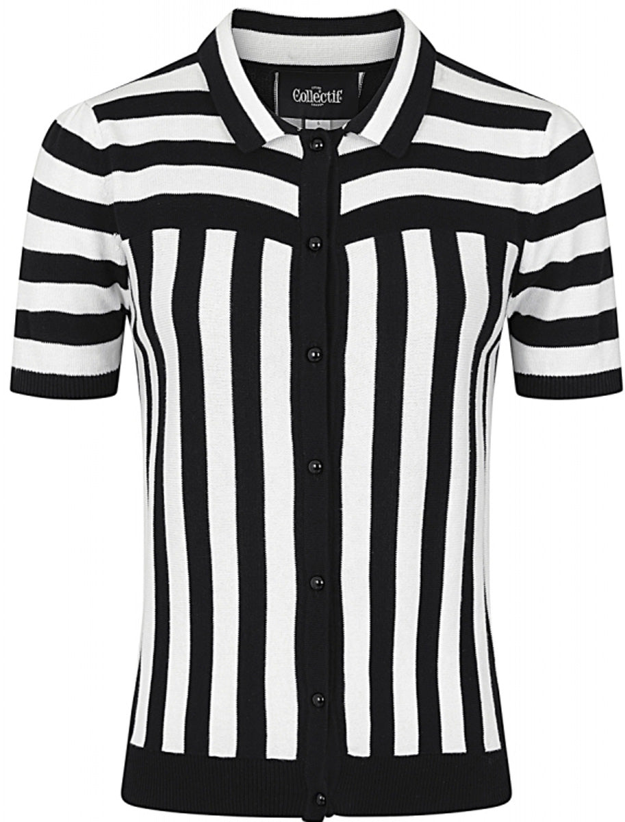 Collectif_PLAILIE_STRIPED_CARDIGAN_kurzarm_Feinstrick_streifen_retro_vintage_rockabilly_killer_kirsche_2