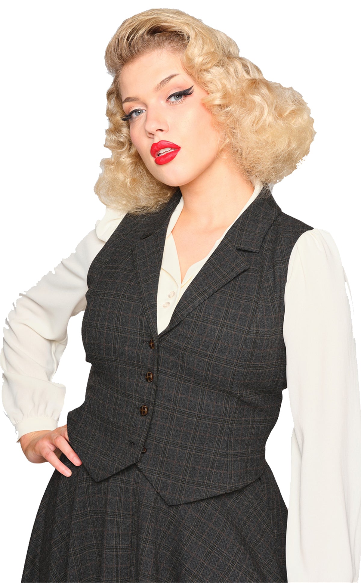Collectif_PROFESSOR_CHECK_Retro_VNECK_Vintage_Gilet_WESTE_Waistcoat-1