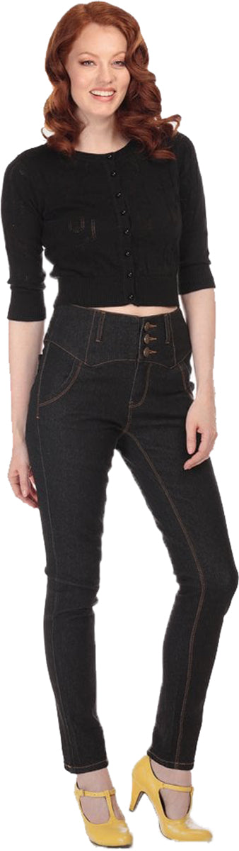 Collectif_REBEL_KATE_Vintage_HIGH_WAISTED_Slim_Fit_Denim_JEANS_Hose_Schwarz-1