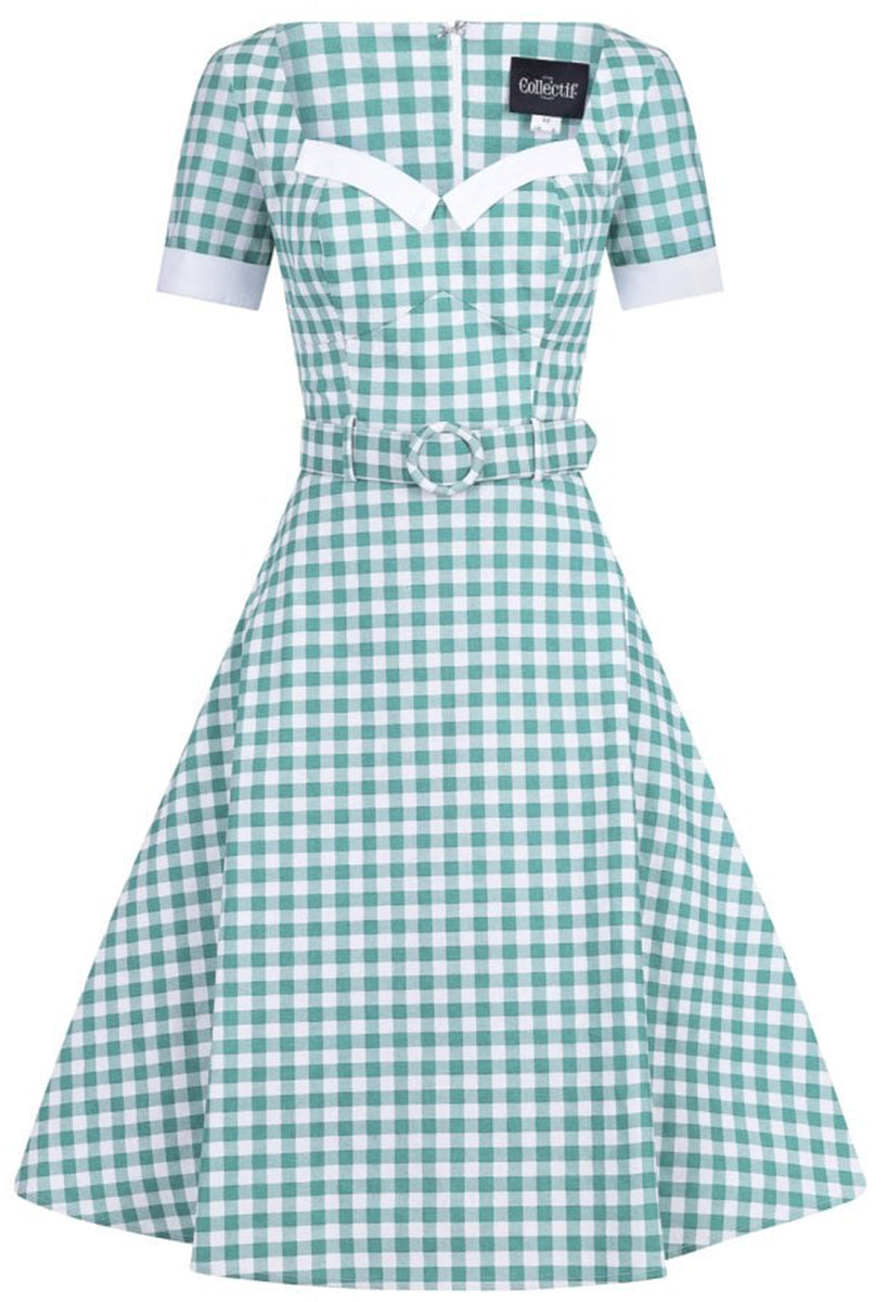 Collectif_ROBERTA_Vintage_GINGHAM_Pepita_Kurzarm_SWING_DRESS_Kleid-2