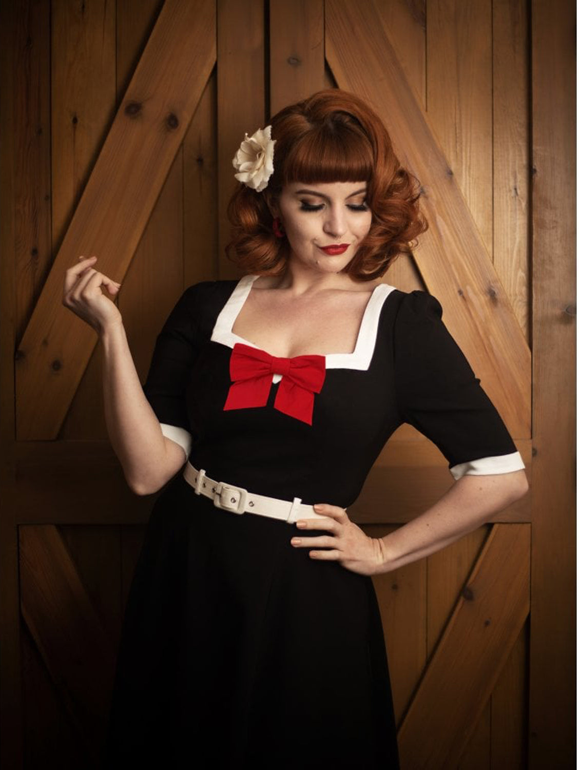 Collectif_SADIE_Vintage_BIG_BOW_Halbarm_50s_SWING_DRESS_Kleid_Schwarz_killer_kirsche_3