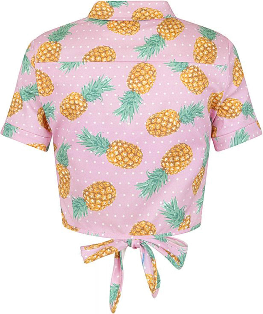 Collectif_SAHMMY_Polka_Dot_PINEAPPLE_Ananas_Tie_BLOUSE_Bluse_SHIRT-3Z6BSeEgCVszHi