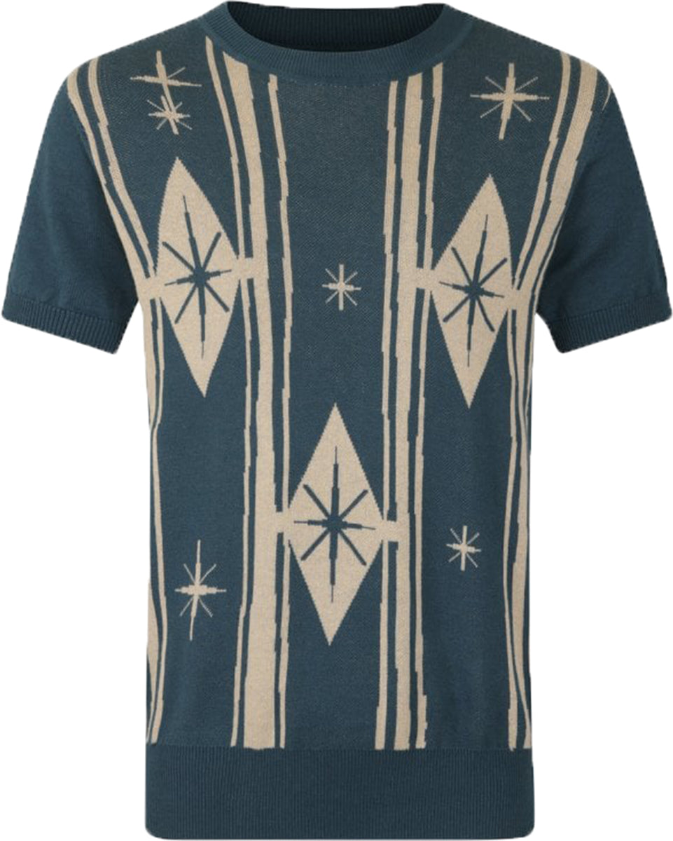 Collectif_SCOTT_Tufnell_Park_DIAMOND_Sterne_RETRO_Knitted_Kurzarm_SHIRT-2