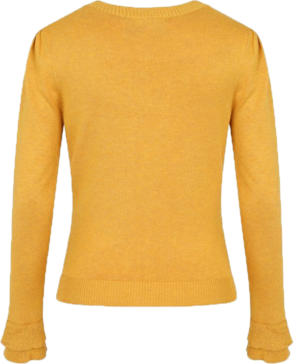 Collectif_SERENITY_Plain_Feinstrick_RUNDHALS_Strickjacke_CARDIGAN_Gelb-3YXD7UkQzEHjMt