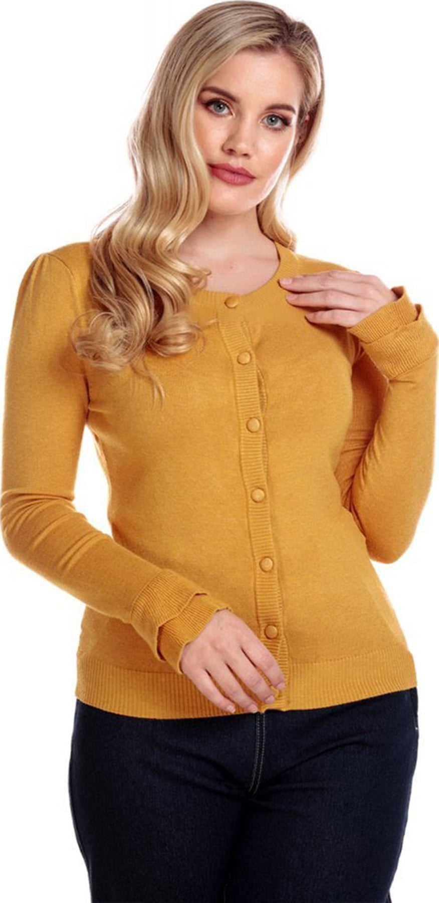 Collectif_SERENITY_Plain_Feinstrick_RUNDHALS_Strickjacke_CARDIGAN_Gelb_killer_kirschelCHWuJGfbxQXQ