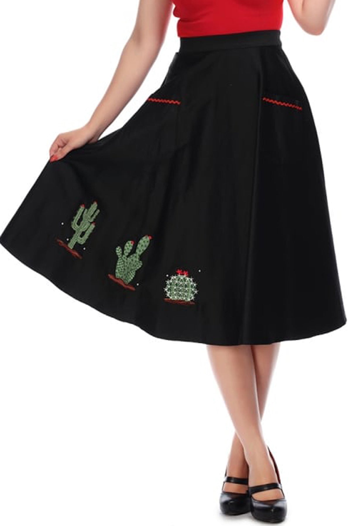 Collectif_SIELVIA_Vintage_CACTUS_Mexican_Folklore_Flared_Swing_Skirt_ROCK_kiler_kirsche
