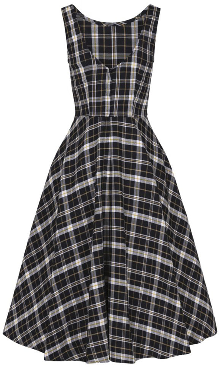 Collectif_SILVA_GEEK_CHECK_Vintage_TARTAN_Bow_Traeger_SWING_Dress_KLEID-3