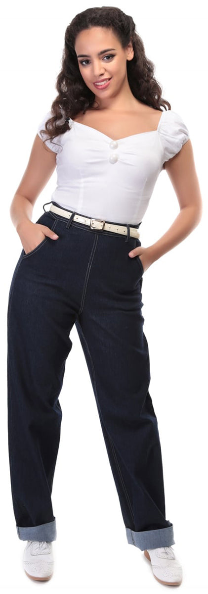 Collectif_SIOBHAN_Retro_50s_HIGH_WAISTED_Vintage_Wide_Leg_JEANS_Hose-1