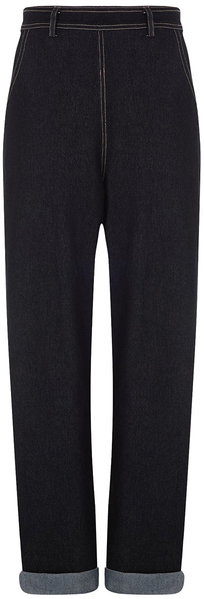 Collectif_SIOBHAN_Retro_50s_HIGH_WAIST_Wide_Leg_JEANS_Hose_Schwarz-3