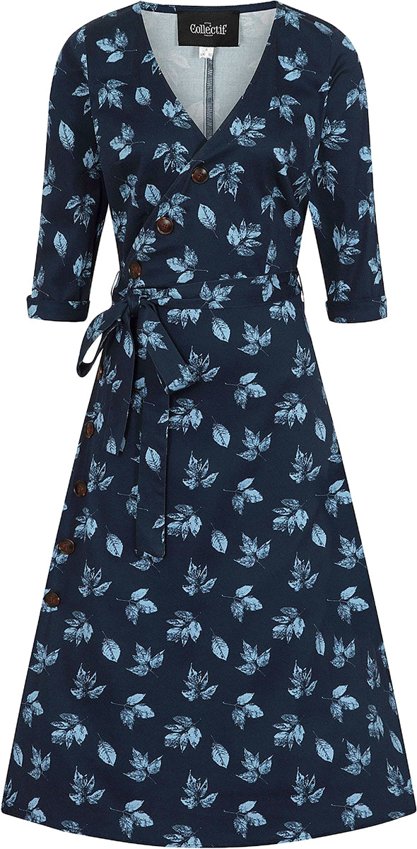 Collectif_SUSANNA_Vintage_FALL_LEAVES_50s_V-Neck_Button_SWING_DRESS_Kleid-1