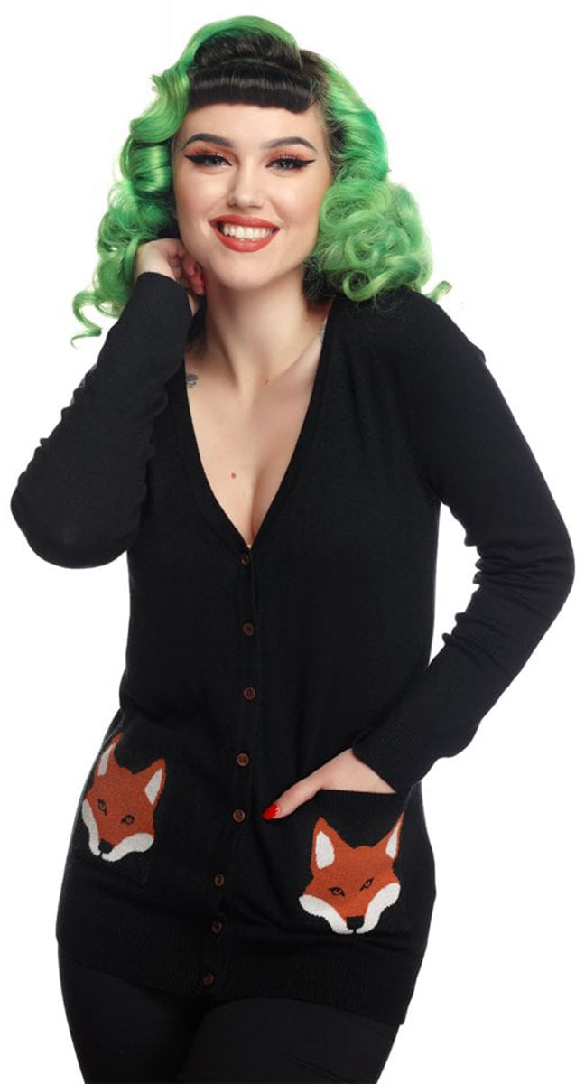 Collectif_SYDNEY_Vintage_FOXY_Fuchs_Retro_CARDIGAN_Strickjacke_Schwarz-1