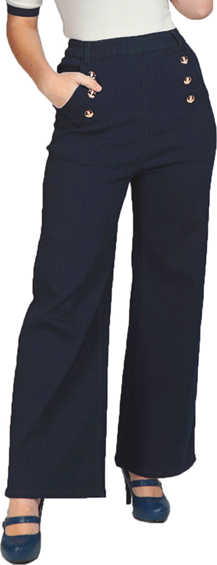 Collectif_TACI_NAUTICAL_50s_Retro_HIGH_WAIST_Denim_MARLENE_JEANSHOSE_Trousers_killer_kirsche