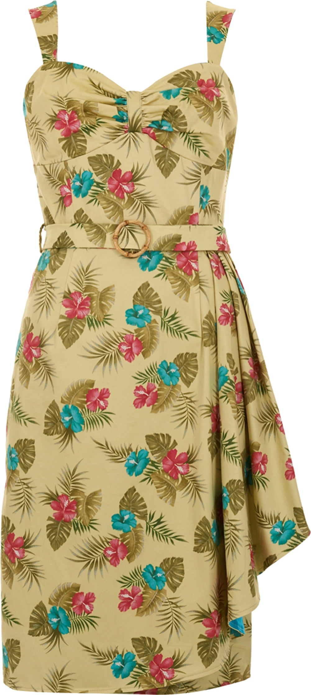 Collectif_TALLULAH_Maui_Hibiscus_Fifties_Tiki_Sarong_Dress_KLEID_gelb