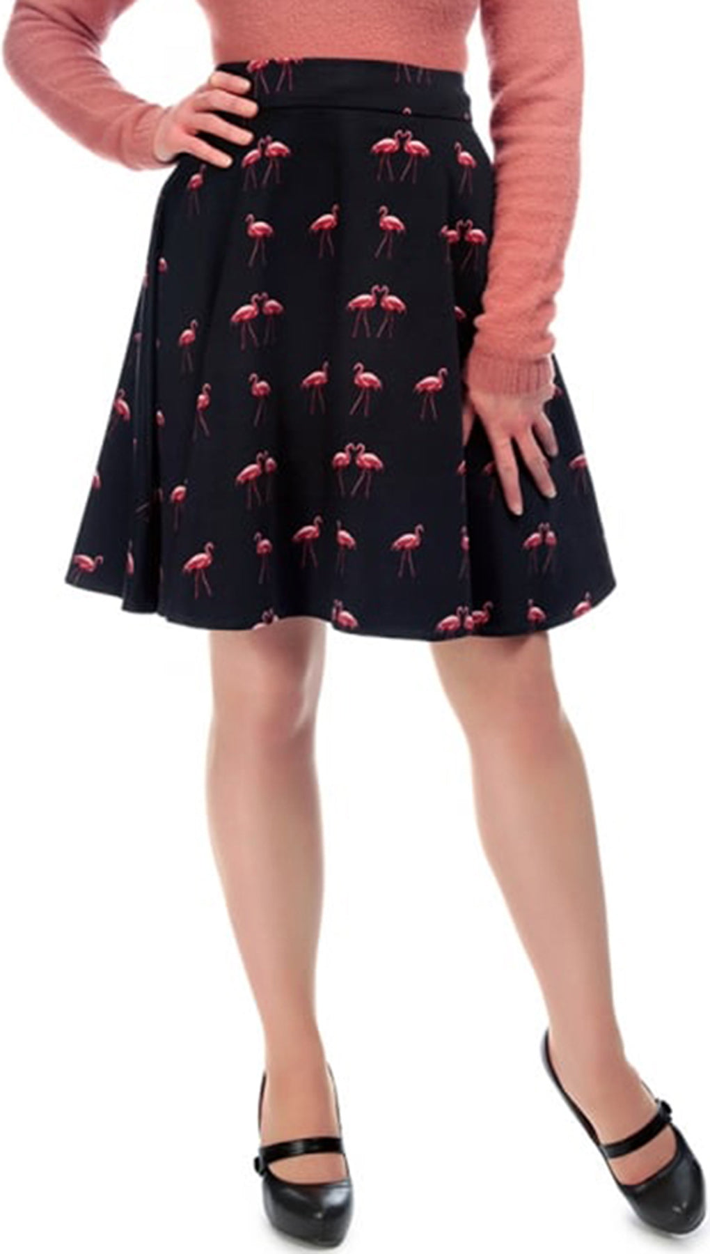Collectif_TAMMY_Tropical_FLAMINGO_PRINT_Mainline_Swing_Skirt_ROCK_killer_kirsche