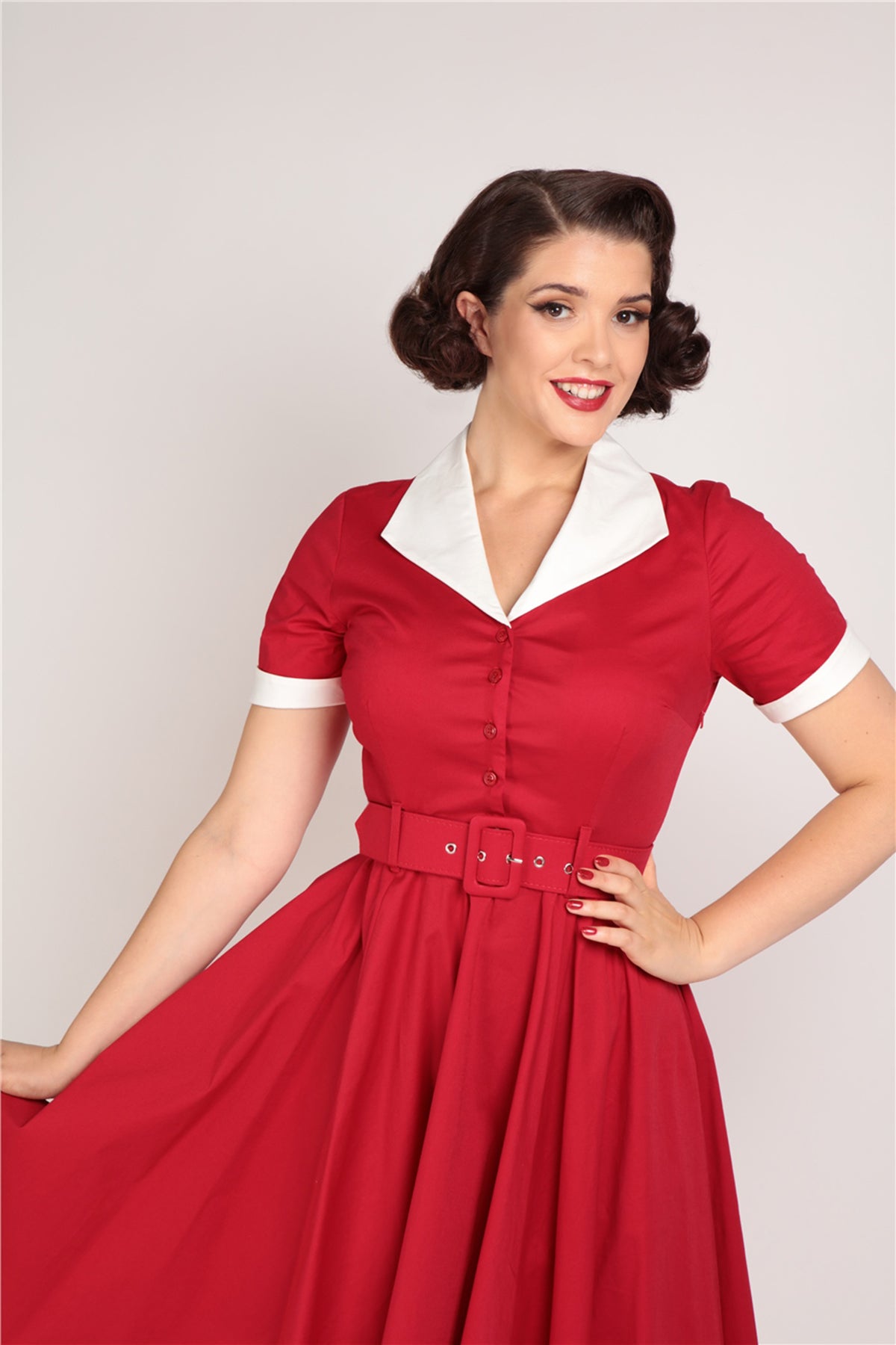 Collectif_TAYLOR_WITHE_RED_Vintage_KURZARM_Retro_SWING_DRESS_Kleid_killer_kirsche_2