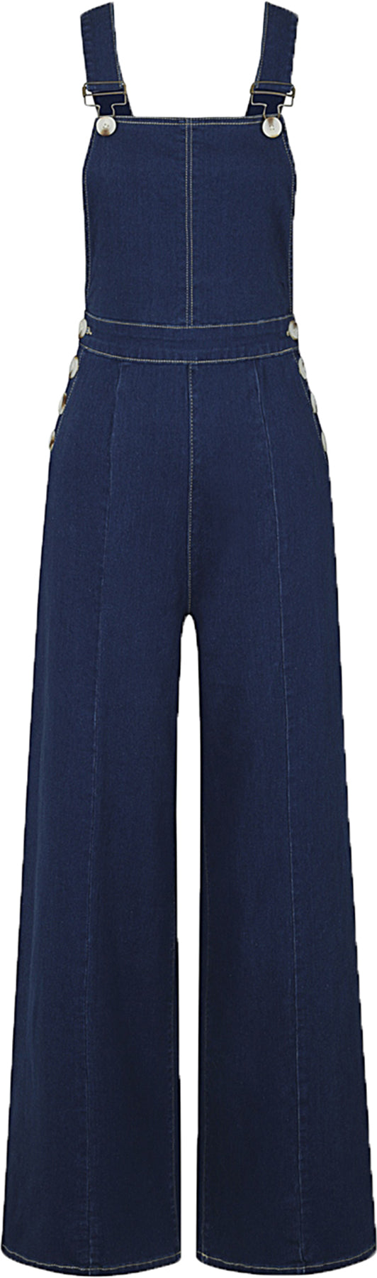 Collectif_THELMA_Retro_BUTTONED_High_Waisted_Denim_DUNGAREES_Jeans_Latzhose_Killer_Kirsche-2